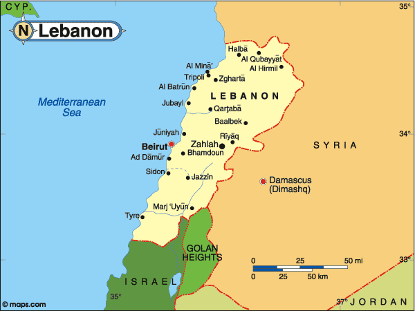 tripoli map lebanon