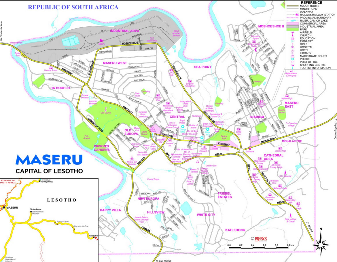Maseru Map Lesotho Maseru Map Lesotho