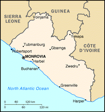liberia map monrovia