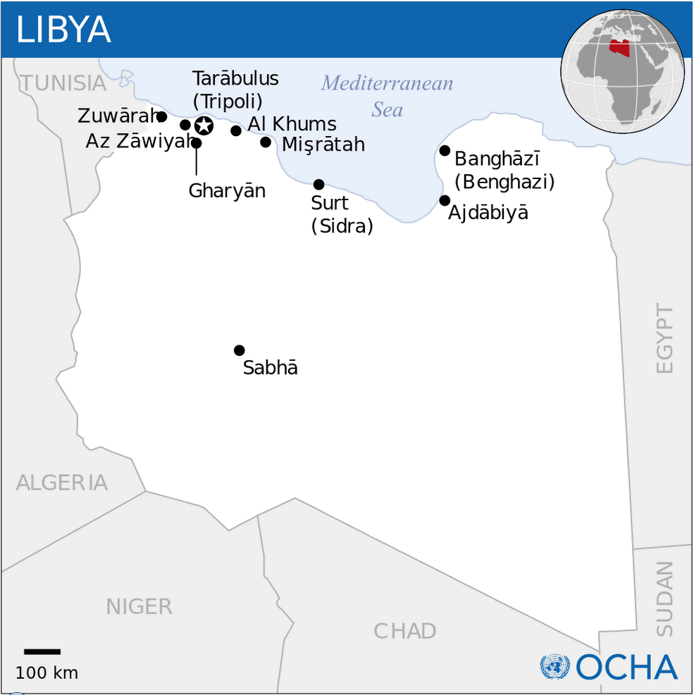 libya location map