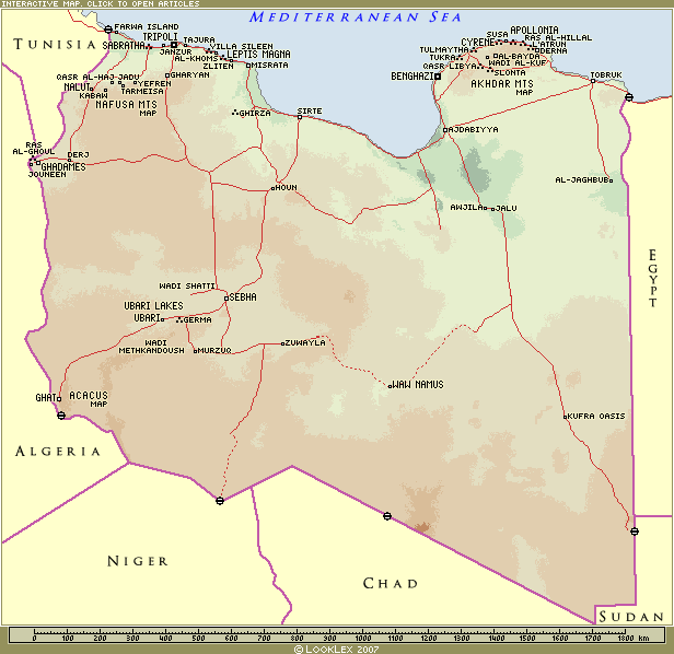 libya map geographiccal