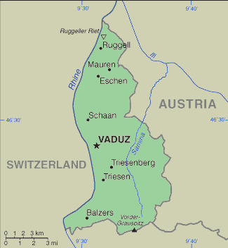 MAP OF LIECHTENSTEIN