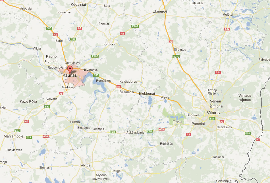 map of Kaunas