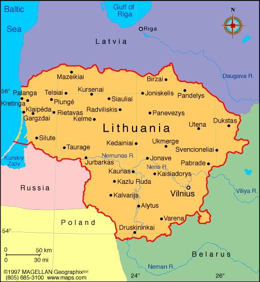 klaipeda map lithuania