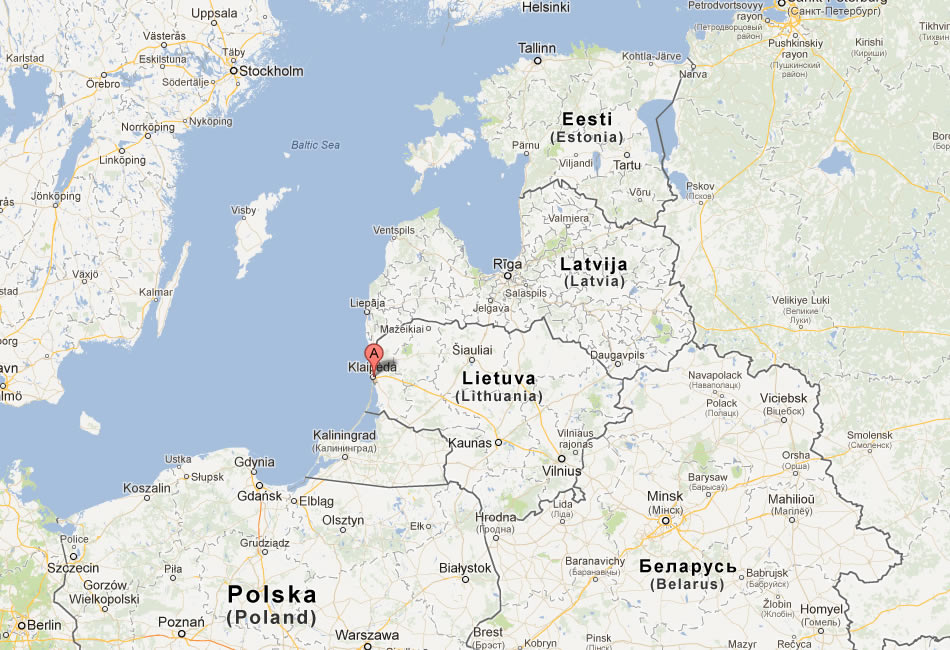 map of Klaipeda lithuania