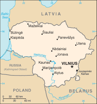 lithuania vilnus map