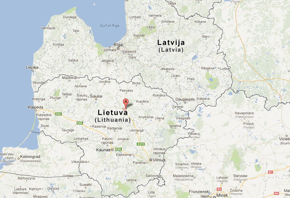 map of Panevezys lithuania