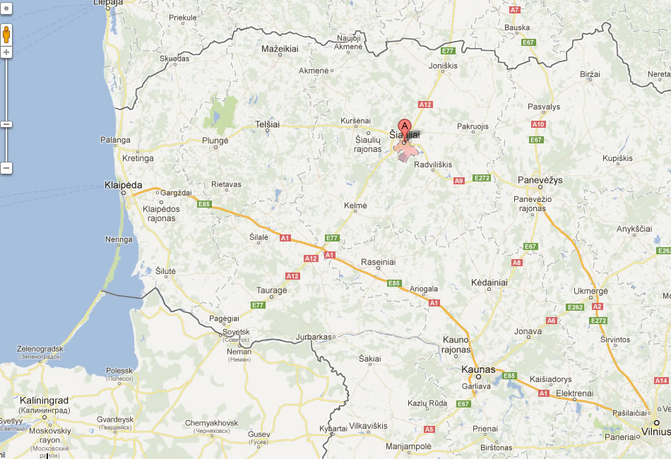 map of Siauliai