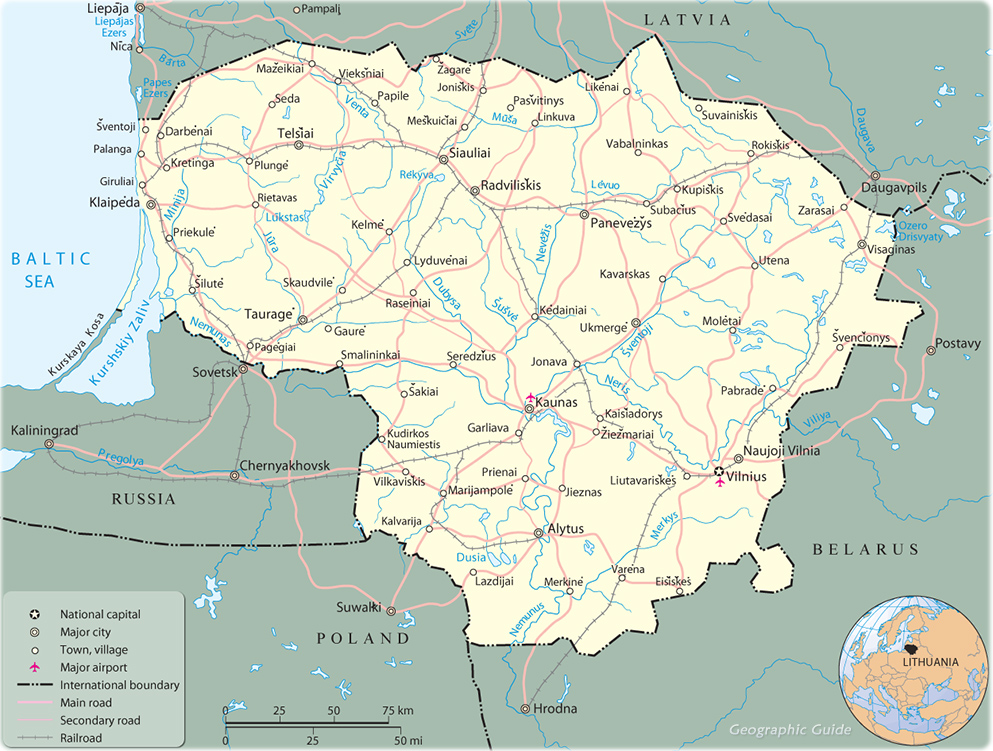 lithuania utena map