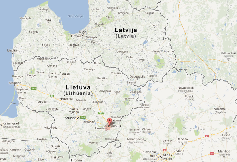 map of Vilnius lithuania