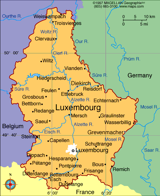 map of Luxembourg