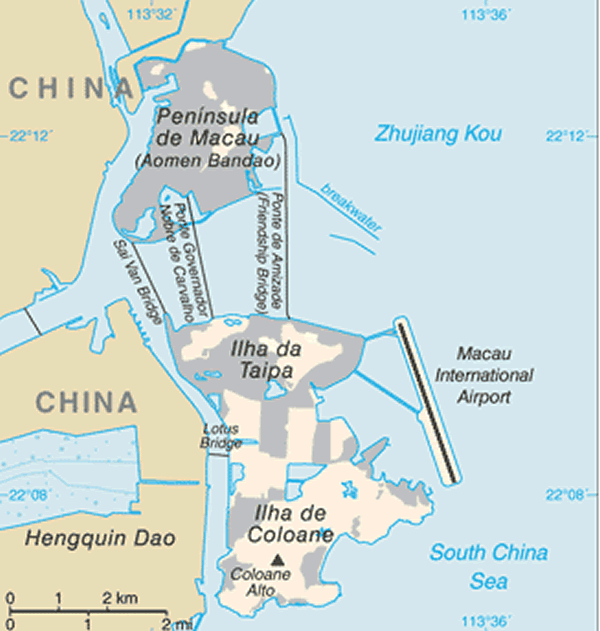 Macao Peninsula Map China
