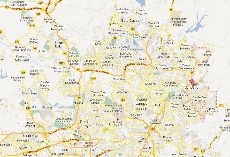 Ampang Map Malaysia