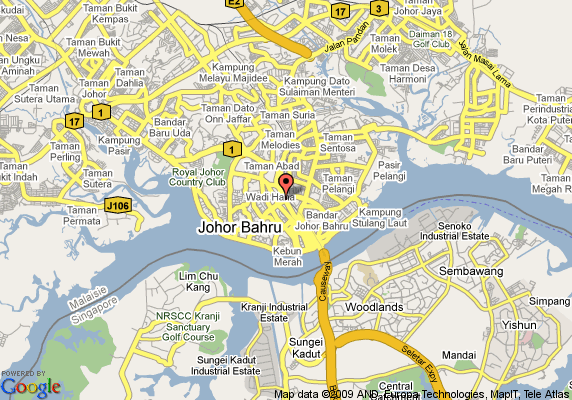 Johor Bahru hotel map