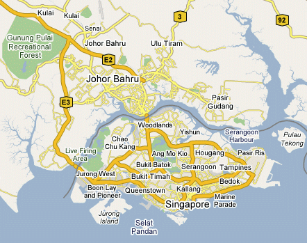 Johor Bahru singapore map