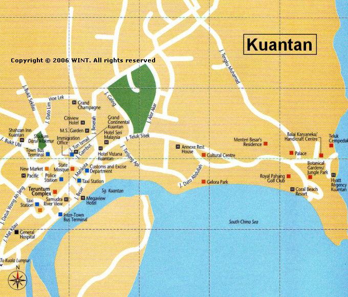 Kuantan city map