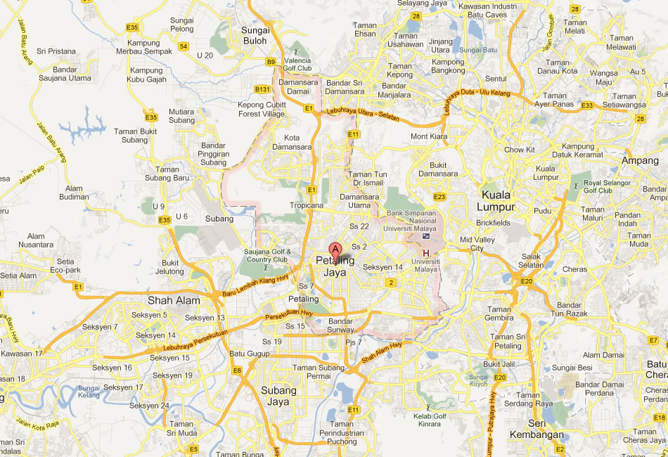 Petaling Jaya Map Malaysia Petaling Jaya Map Malaysia