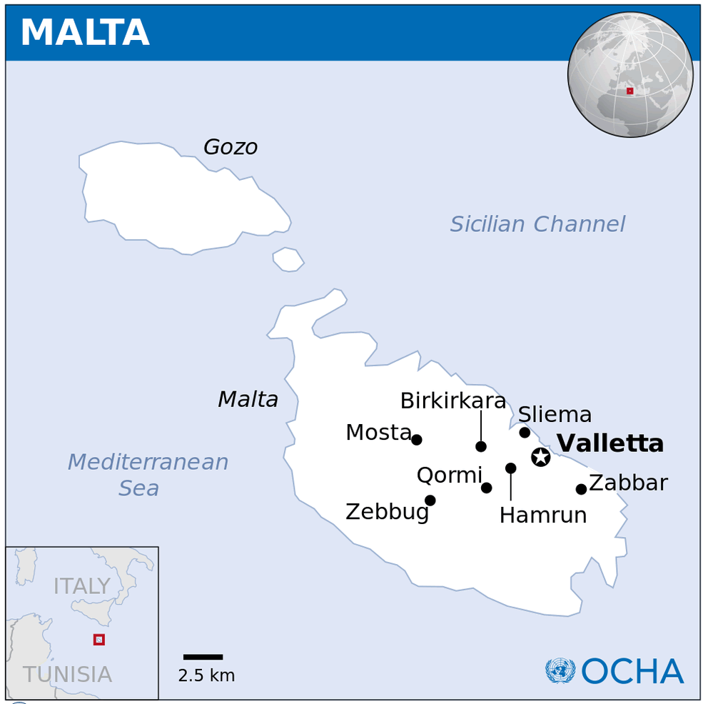 malta location map
