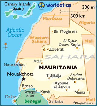 map mauritania