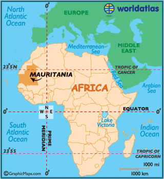 mauritania map africa
