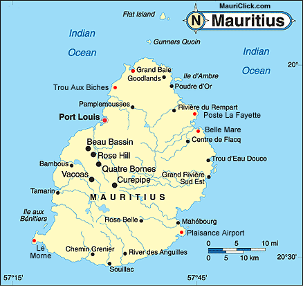 mauritius cities map