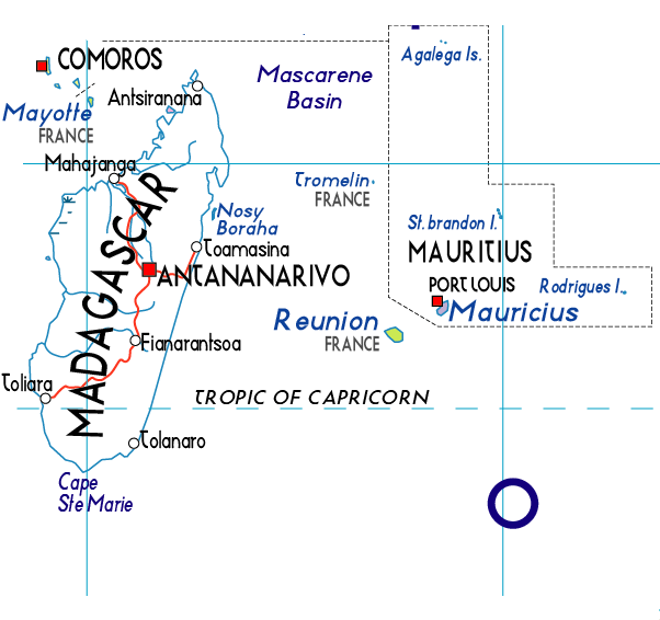 mauritius map madagaskar