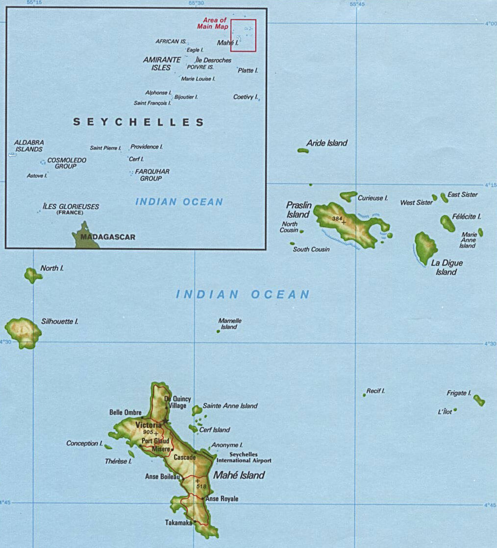 relief and political map of mayotte island