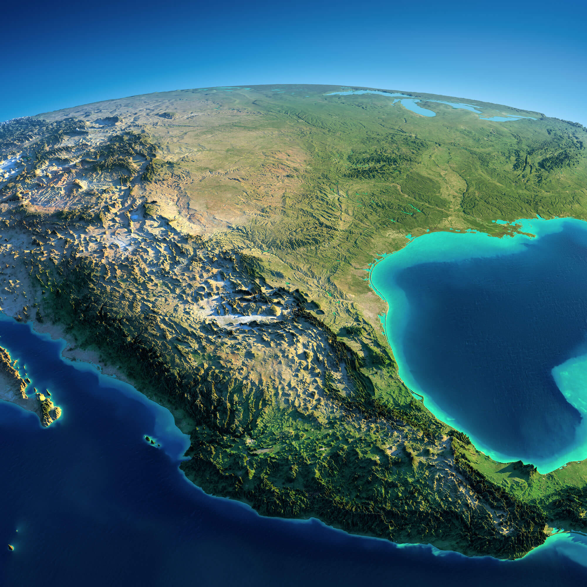 Mexico Satellite Map Earth
