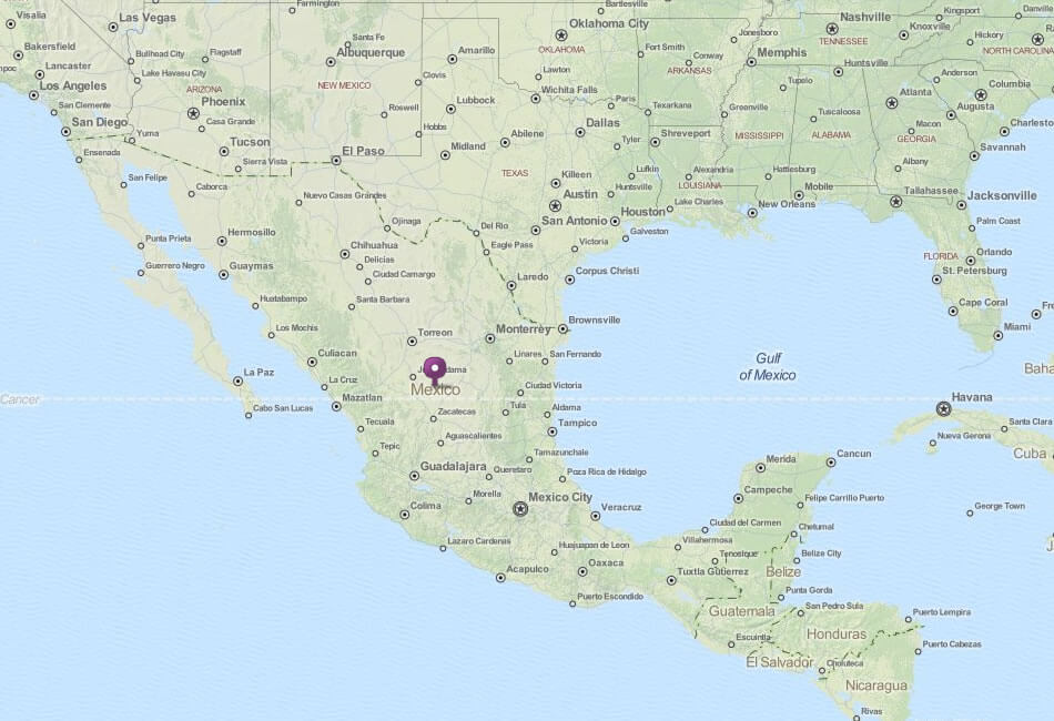 Cities Map of Mexico