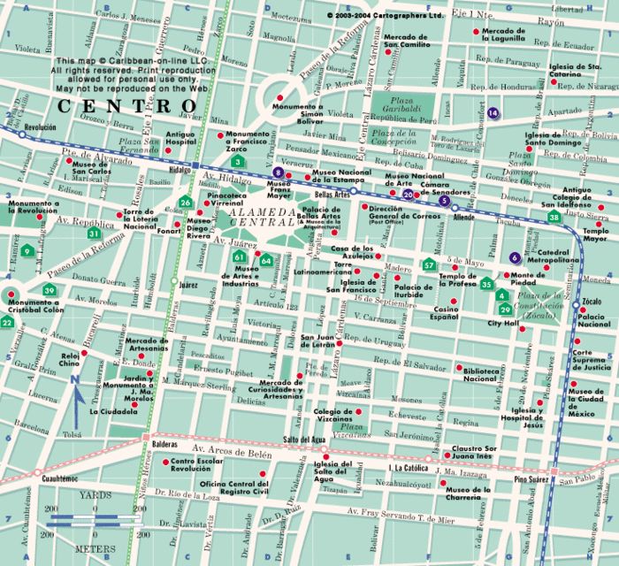 city center map of mexico city