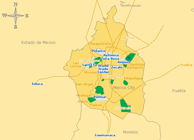 mexico city area map