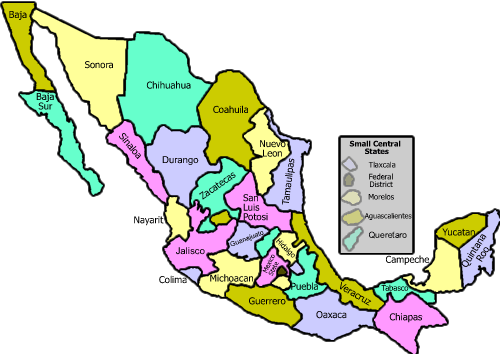 Mexico Regions Maps