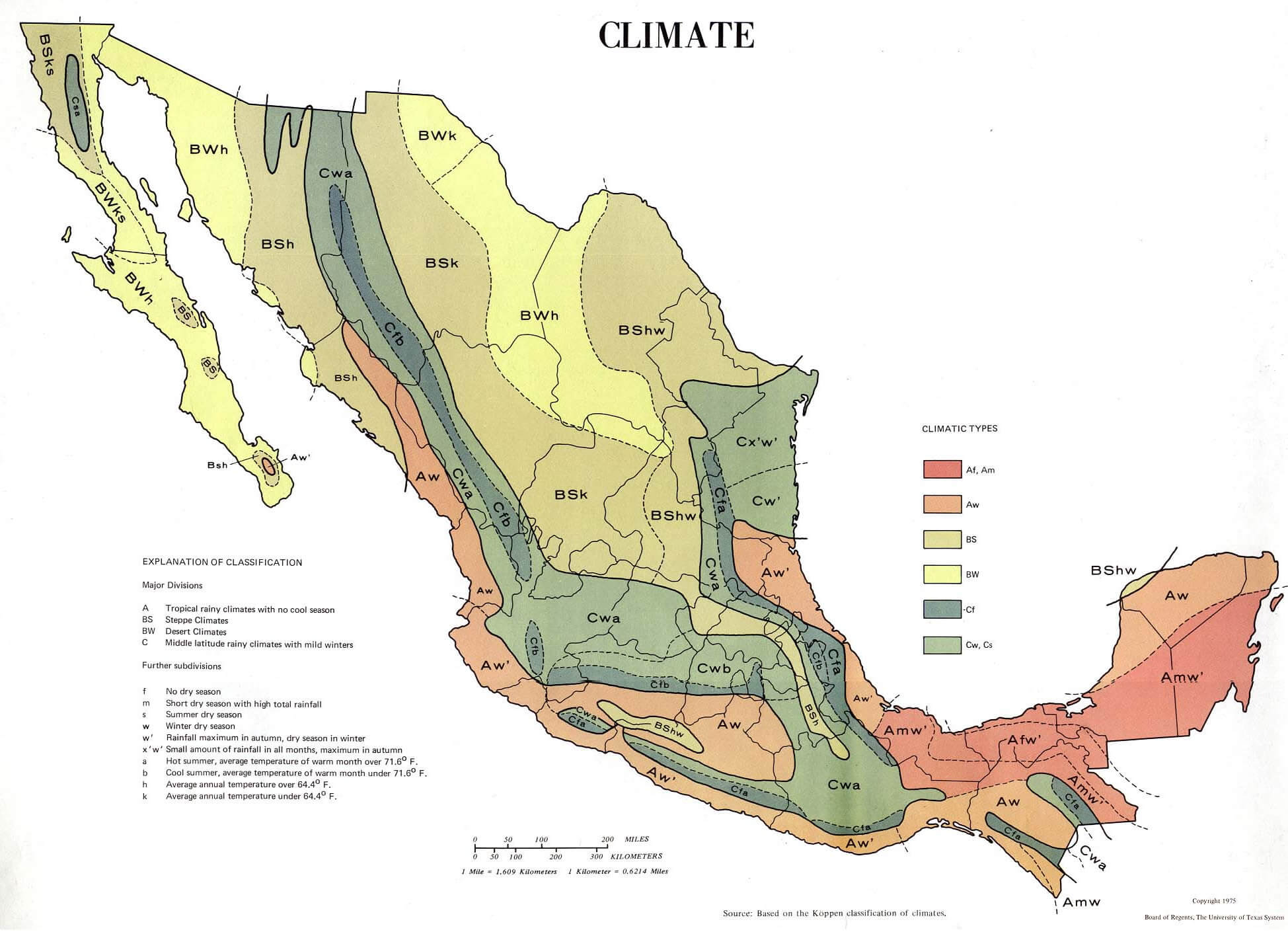 mexico climate map