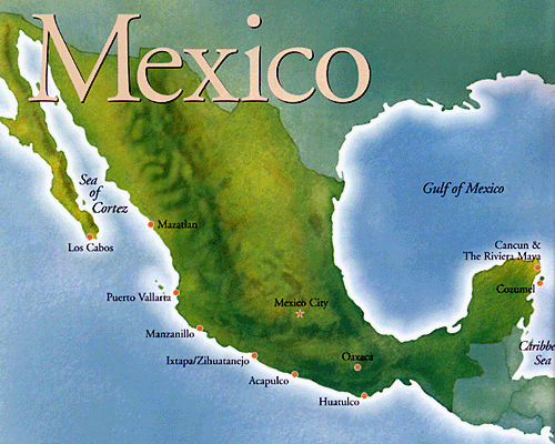 Satellite Mexico Map