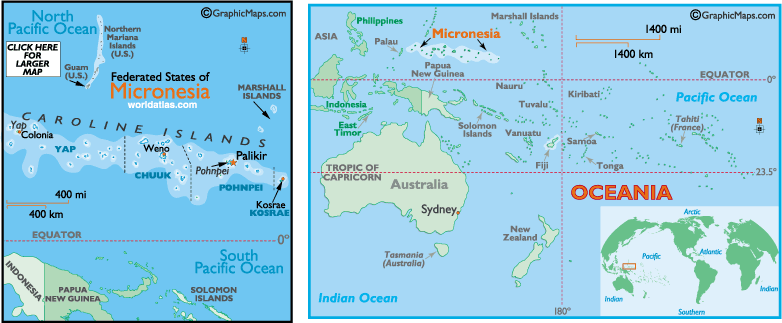 micronesia map oceania australia