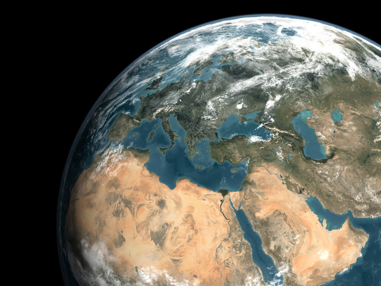 middle east seen from space