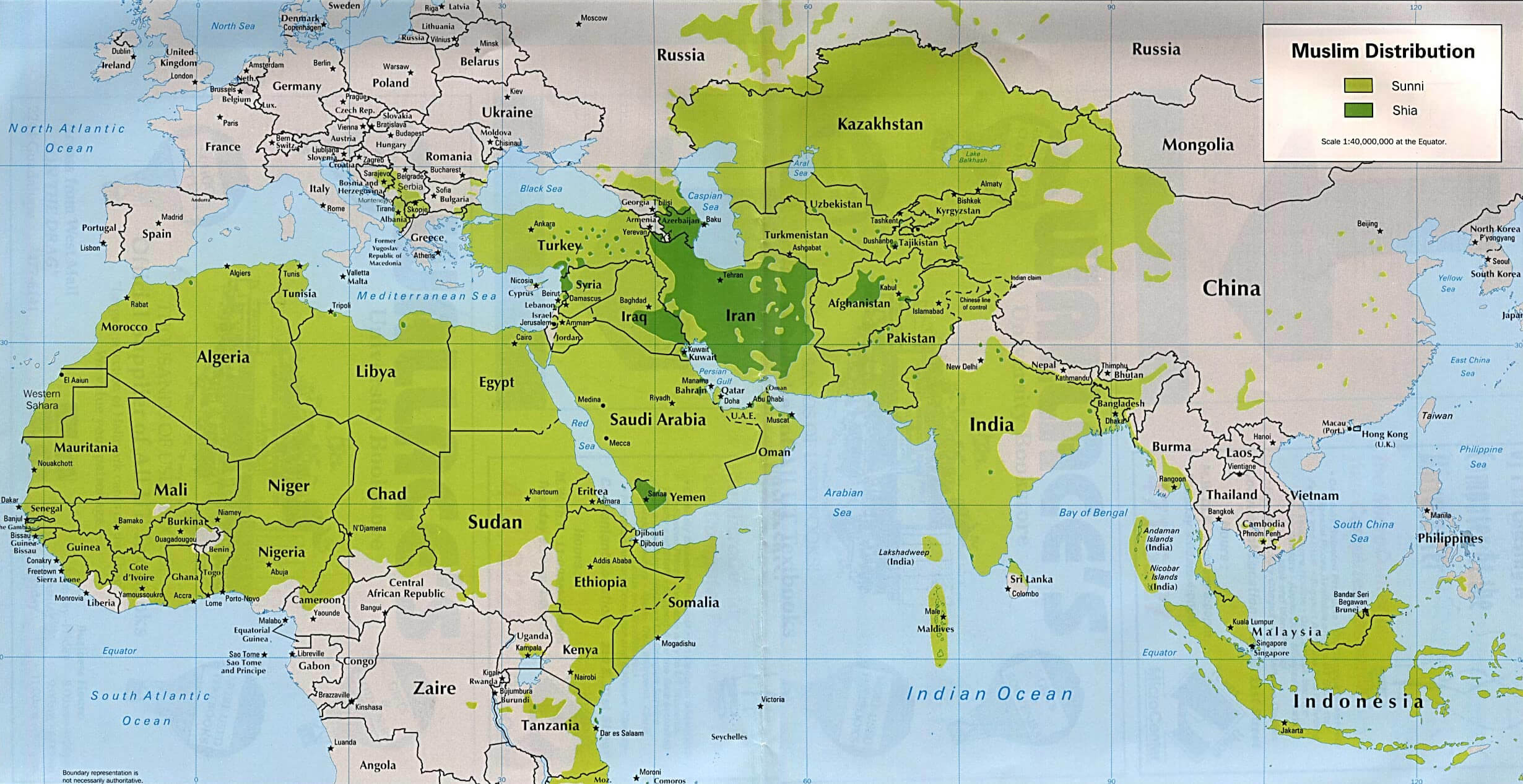 Sunni Shiite Muslims World 1995