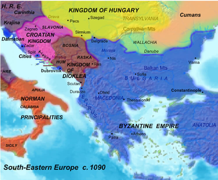 Montenegro Early Medieval Balkans Map