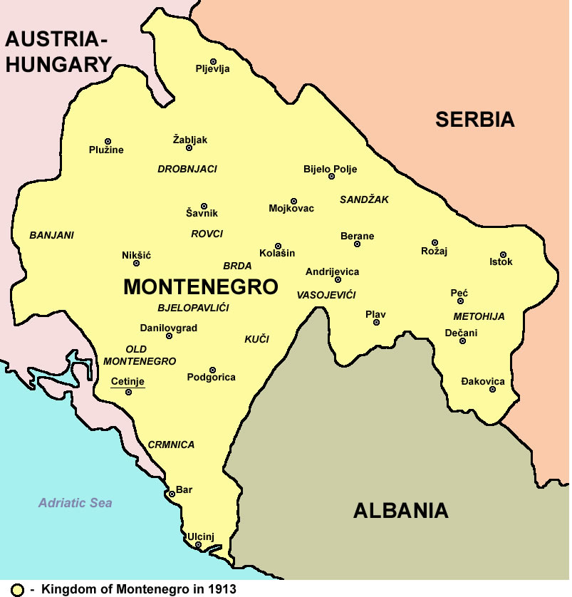 montenegro map 1913