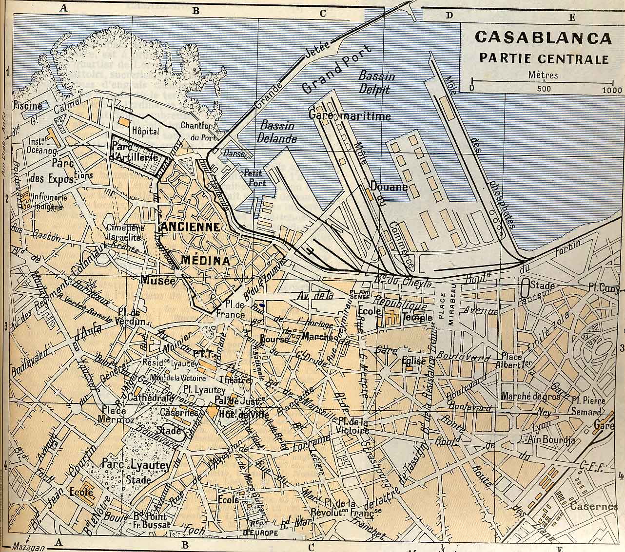 casablanca city center map