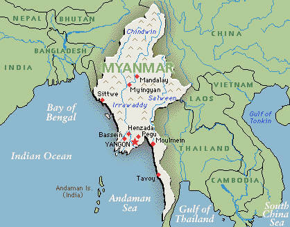 map of myanmar map of myanmar