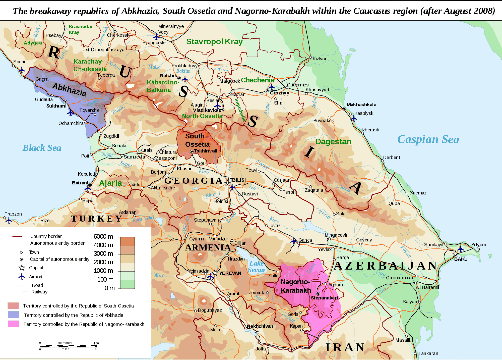 caucasus nagorno karabakh map