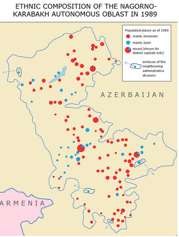 ethnic nagorno karabakh soviet era map