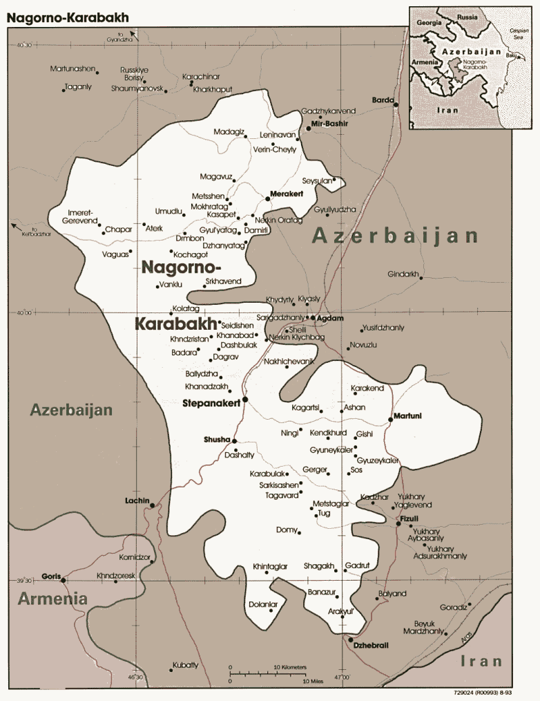 map of Nagorno Karabakh
