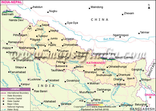india nepal map