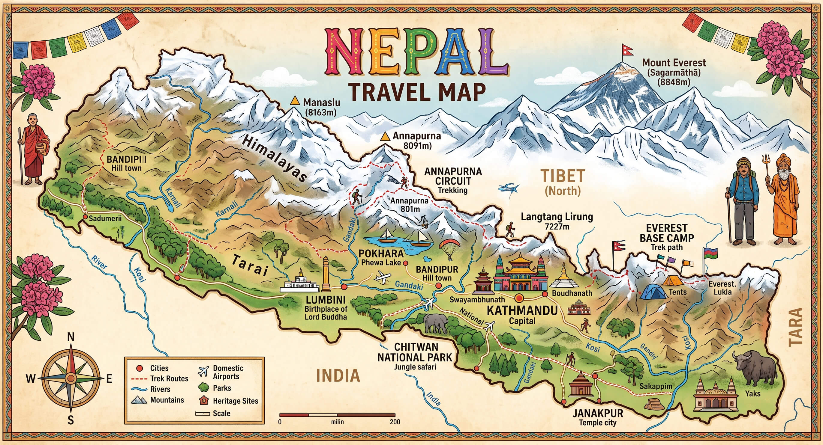 NEPAL TAVEL MAP