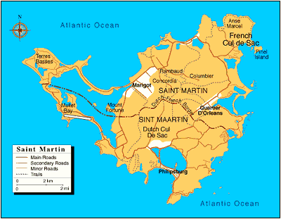 Map of Netherlands Antilles