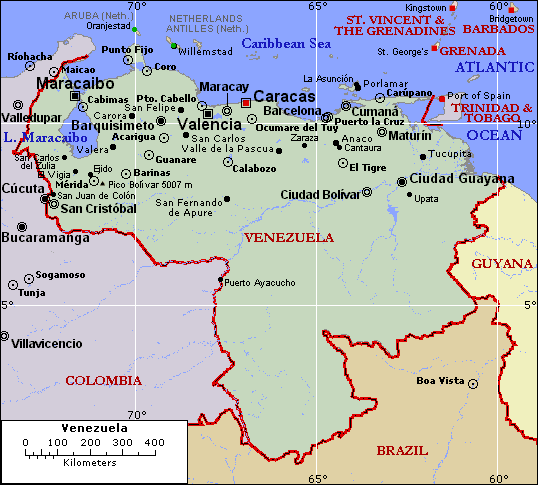 netherlands antilles venezuela map