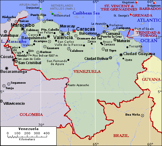 Netherlands Antilles Venezuela Map