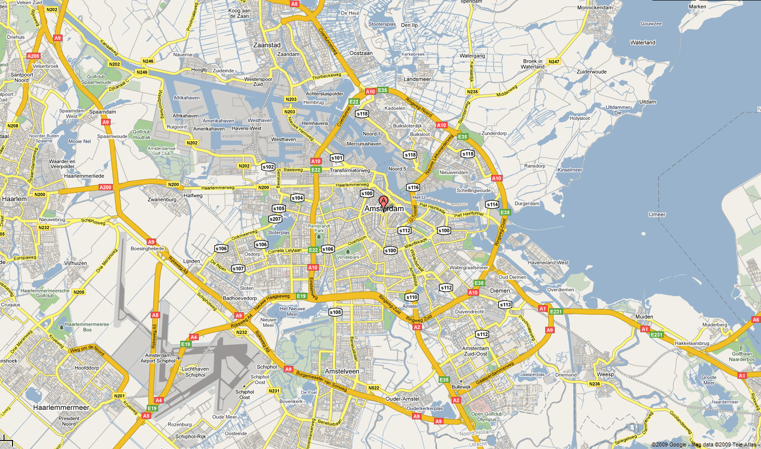 Amsterdam city center map